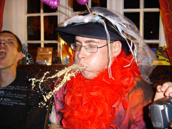 Tooooooo much booze........... vomit