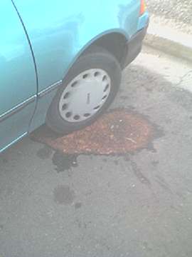 i parked in puke vomit