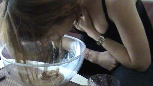 French blond puking vomit