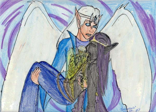 Dark Elf pukes in Light Elf vomit
