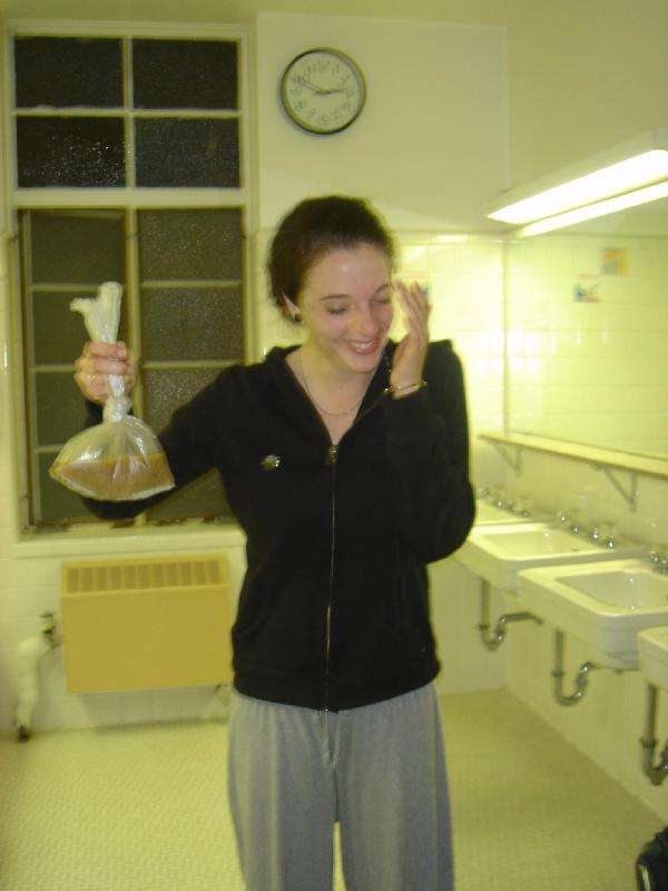 It's in the bag! vomit