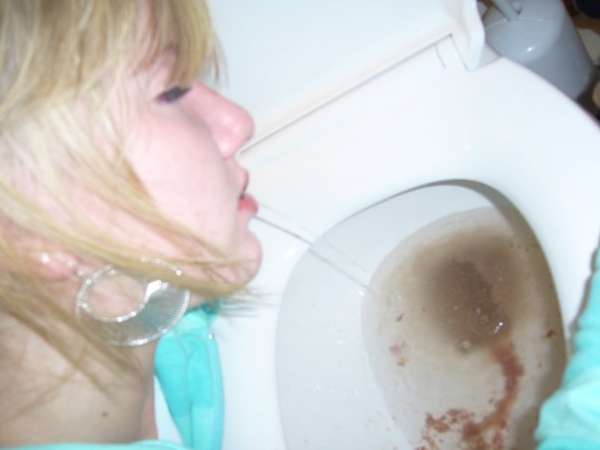 Blond stupid girl puke 4 vomit