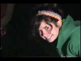 Green girl smiles when it's all over vomit