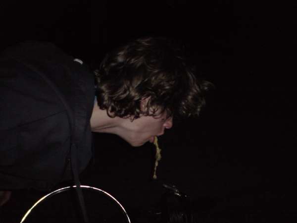 Puking on bike vomit