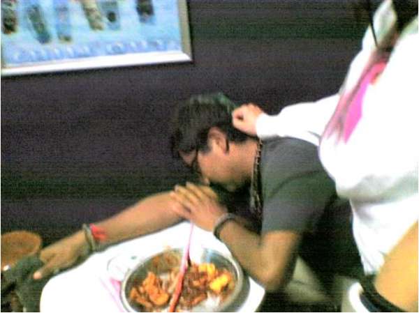 Vomiting in a bar. vomit