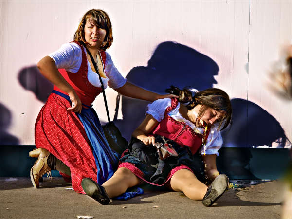 At the Beer Festival vomit