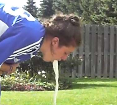Gallon girl pukes!!! vomit