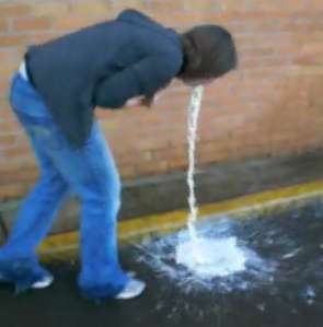 Gallon girl spew #3 vomit