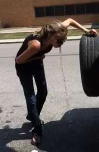 Hot woman voms in parking lot 3 vomit