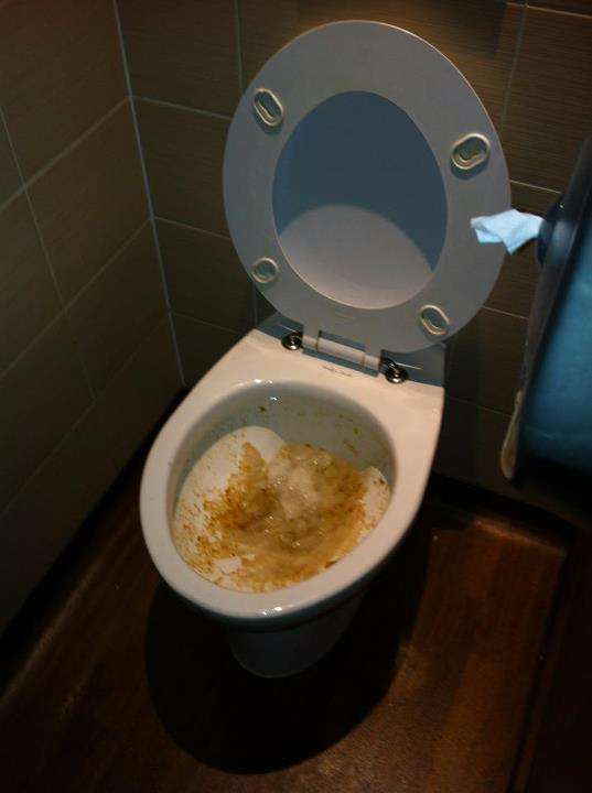 Too much alcohol vomit