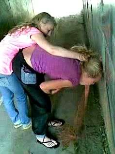 Hot girl in tunnel vomit