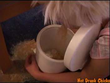 girl after she puked vomit