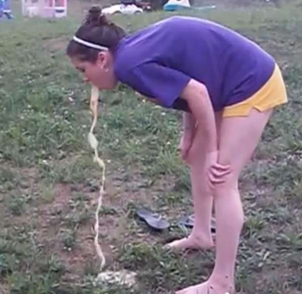 Banana girl vomit