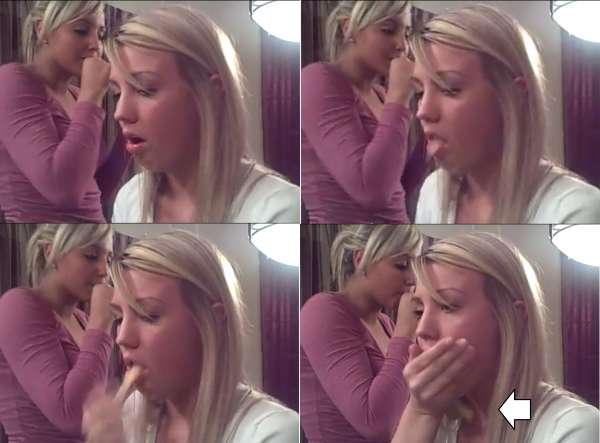 Hannah pukes and deflects vomit