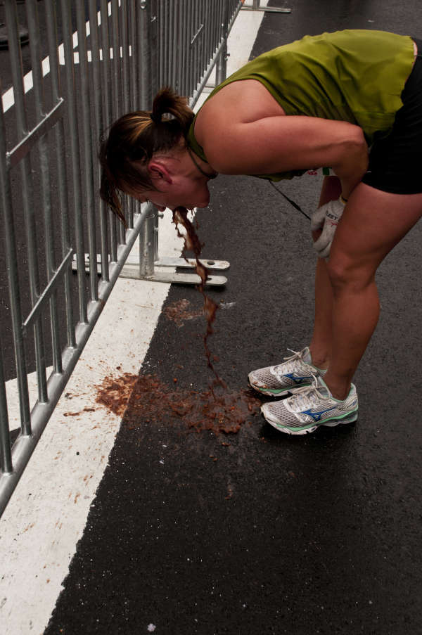 In front of the whole crowd vomit