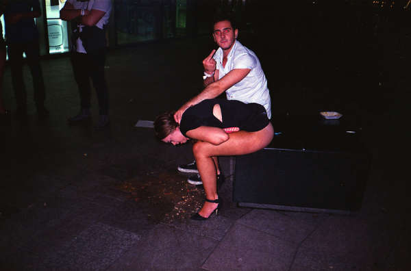 Puke with butt exposed vomit