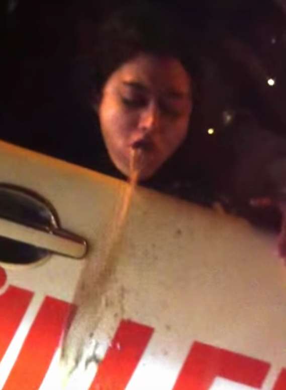 Booting out of the taxi vomit