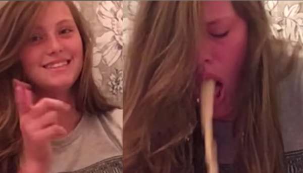 Pretty brunette learns about Sprite vomit