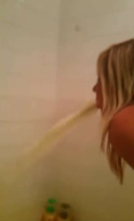 Aiming for the tub vomit