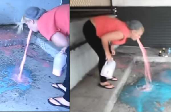 2 angles on a beautiful sight vomit