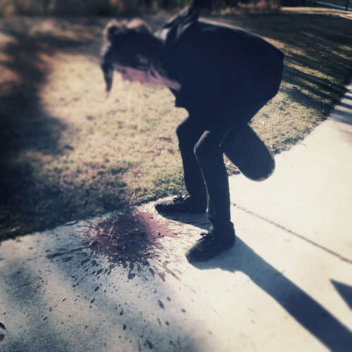 Musician pukes vomit