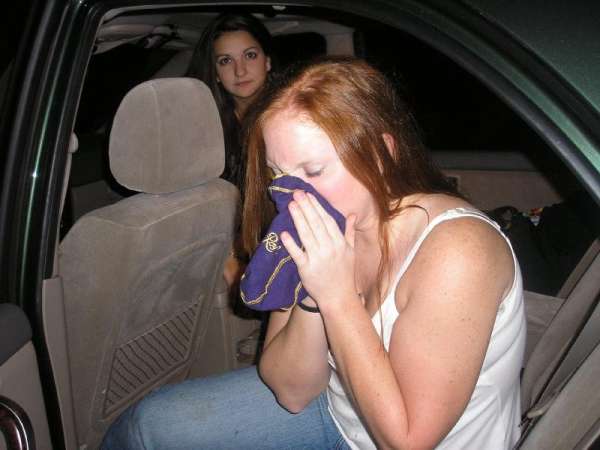 Allyson had too much Crown Royal vomit