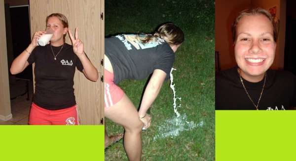 Natalie Jean vomits from too much milk vomit