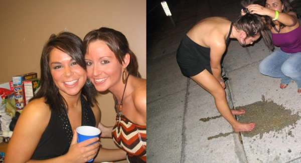 Nicole drank too much on her 21st vomit