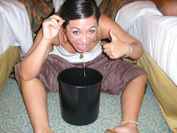 Seasick through both her mouth and nose vomit