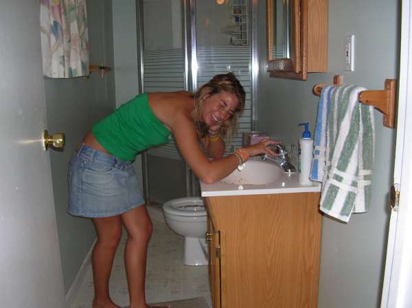Gina just puked in the sink vomit