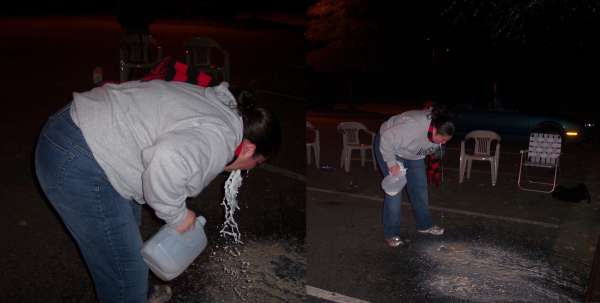 Hessie makes a most disgusting spectacle vomit