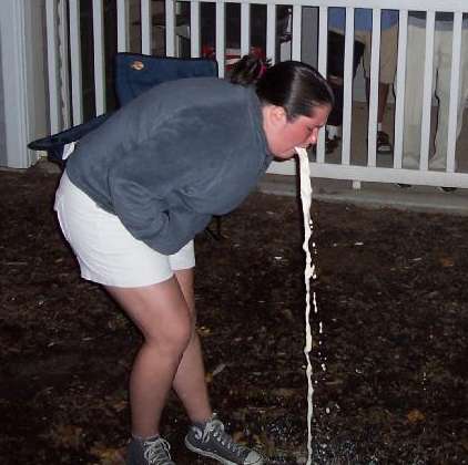 Jessica gets it all out vomit