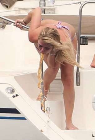 Beautiful seasick woman vomit