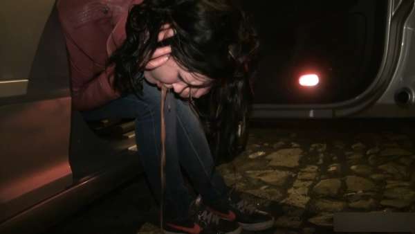 Thank you for pulling over vomit