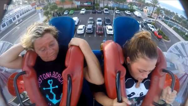 Slingshot first burst of puke vomit