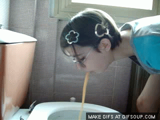 Puking in toilet animated vomit