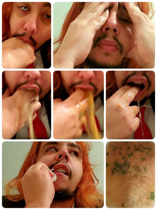 tuna sammies and soup vomit