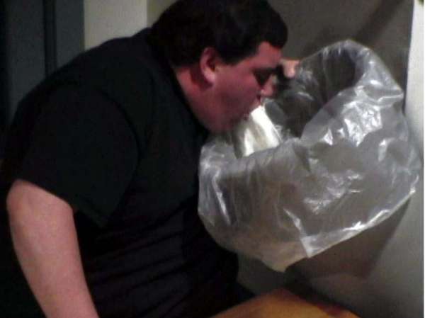 entire gallon of milk in ~5 seconds vomit