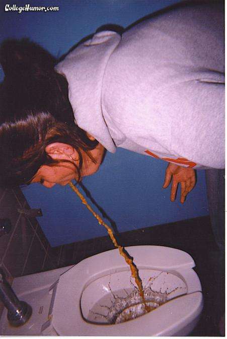 College girl puking vomit
