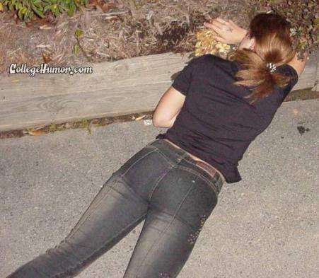 Girl is sleeping on the puke! vomit