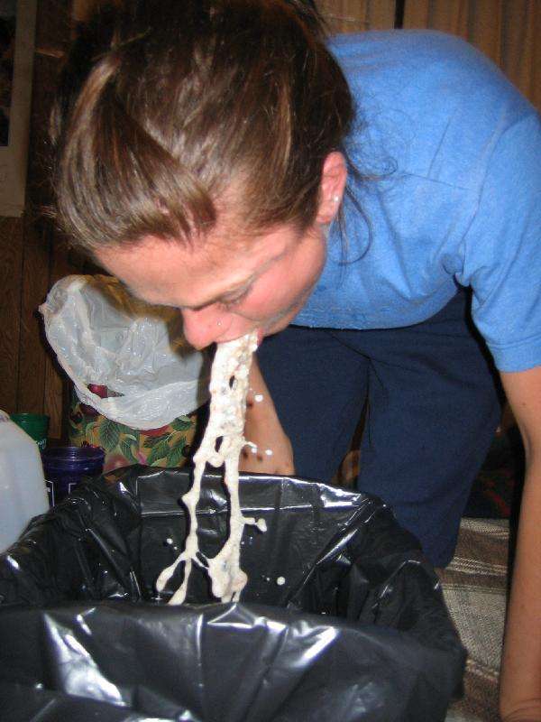 Girl in Gallon Challenge 2 vomit