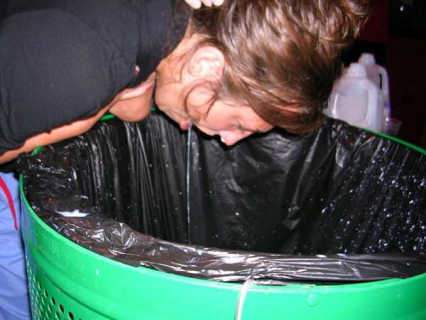 Girl puke milk! vomit