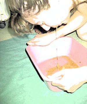 Lady puges! vomit