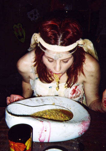 Spooky girl puking! vomit