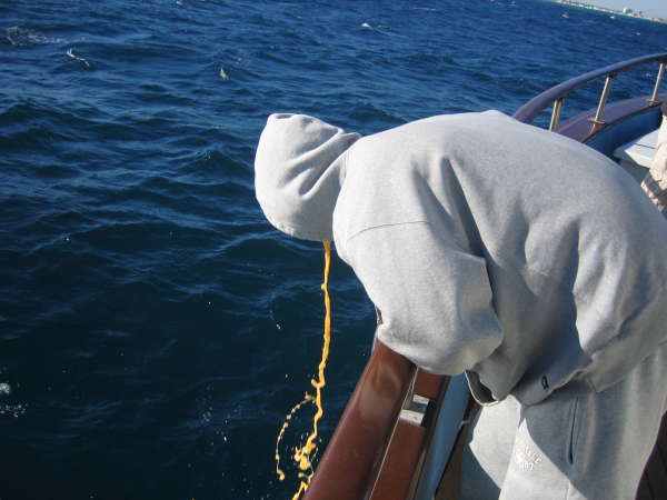 fishing trip vomit